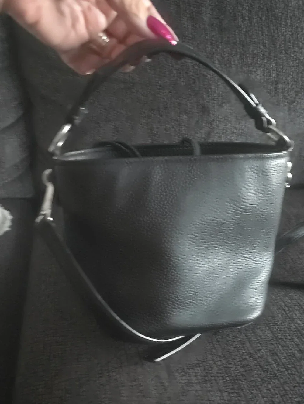 kate spade Black Pebbled Leather Crossbody with Gold Logo